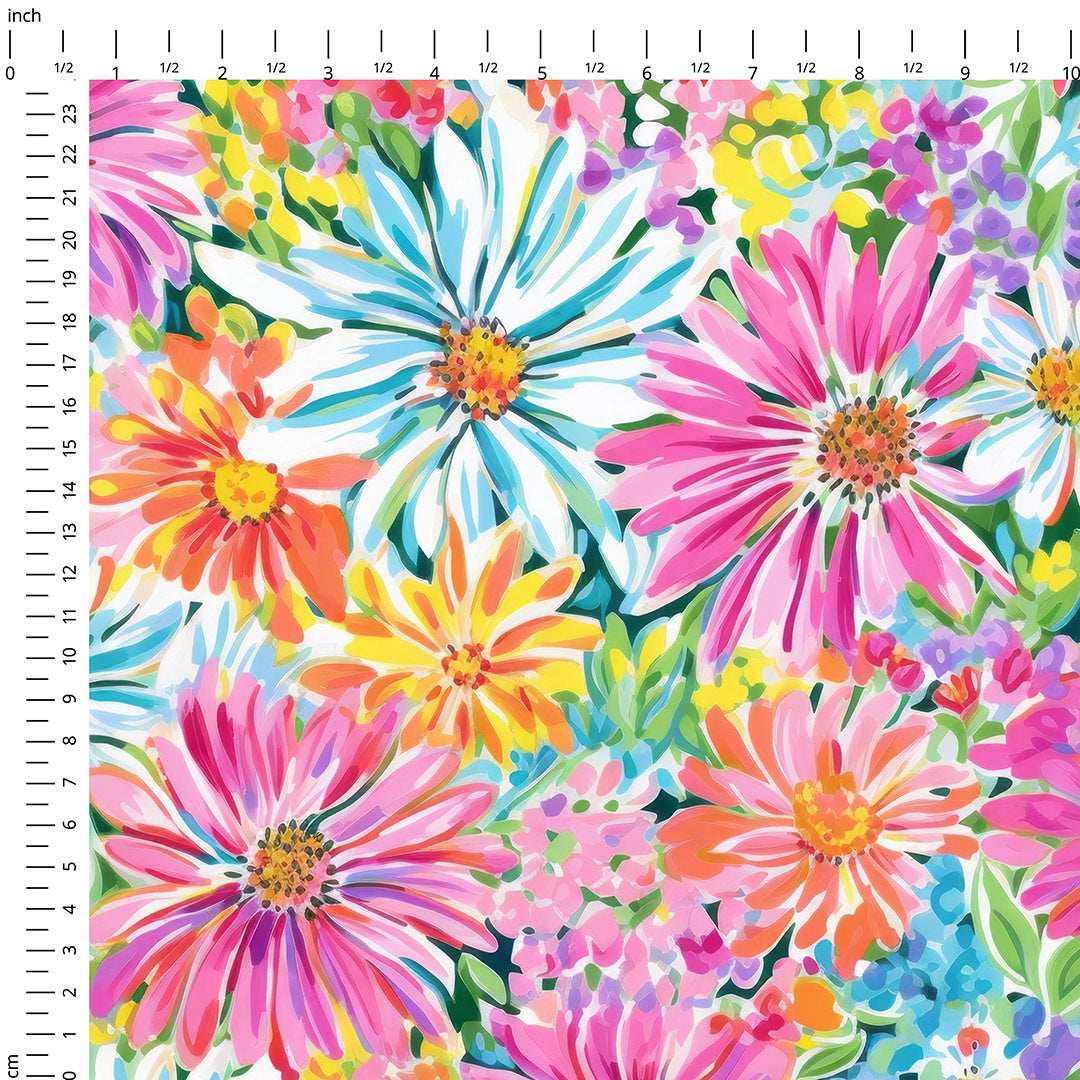 Vibrant Summer Florals Fabric