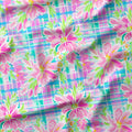Bright Checks and Flowers Fabric
