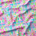 Bright Checks and Flowers Fabric