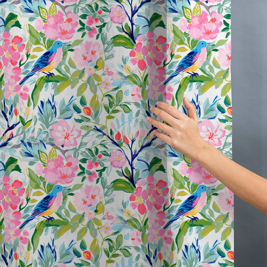 Summer Bird and Floral Fabric