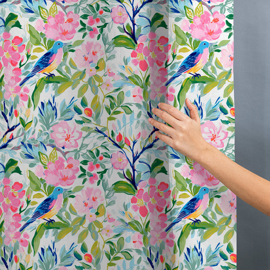 Summer Bird and Floral Fabric