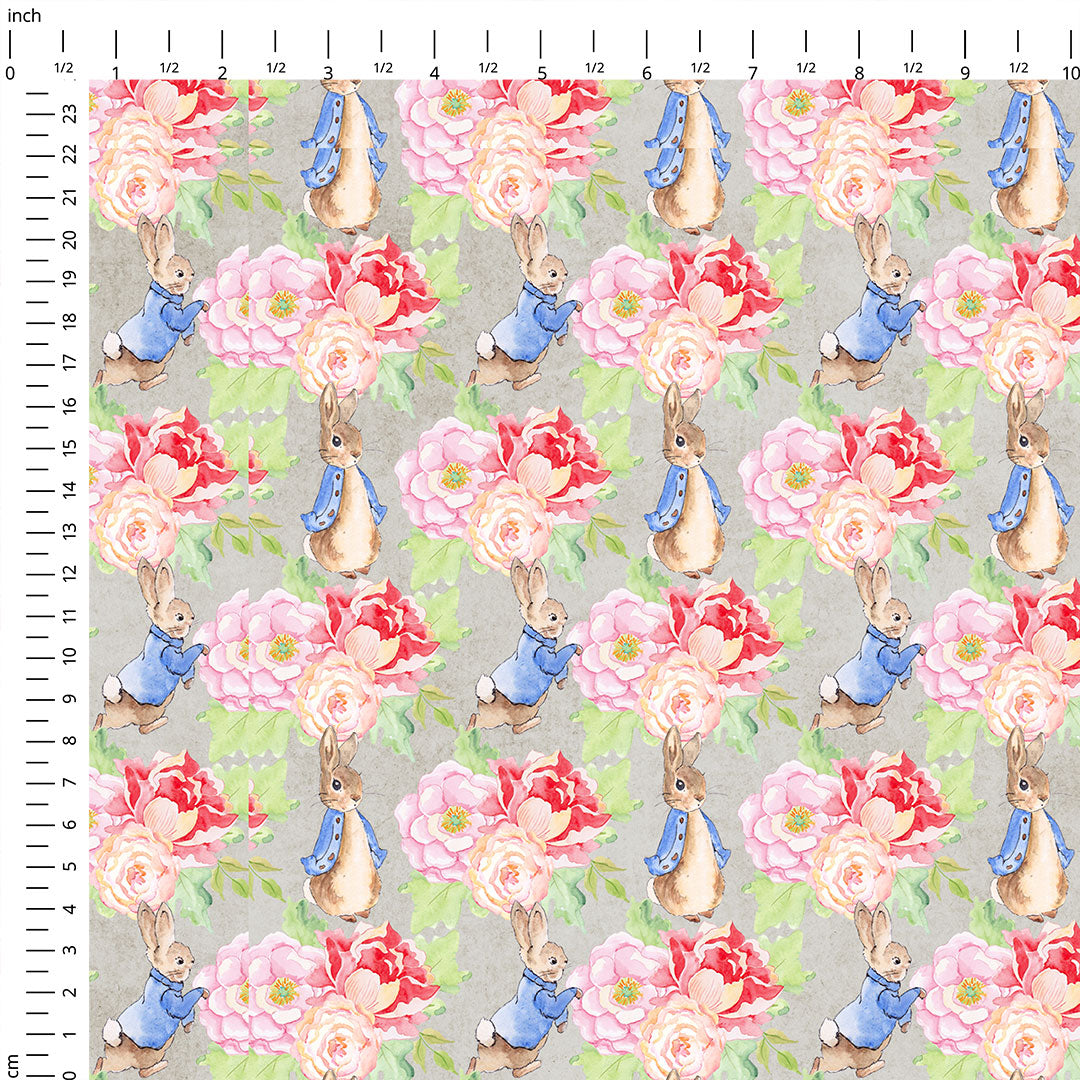 Rabbit Floral Fabric