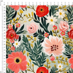 Painted Christmas Florals Fabric