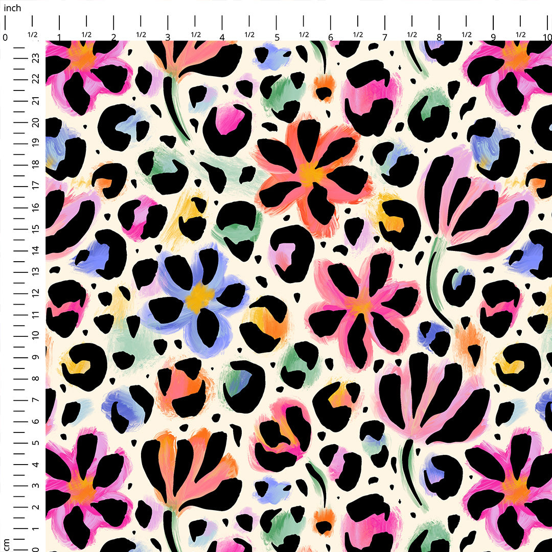 Painted Floral Abstract Fabric