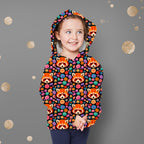 Panda Floral Black Fabric