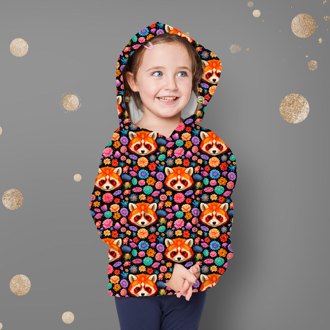 Panda Floral Black Fabric
