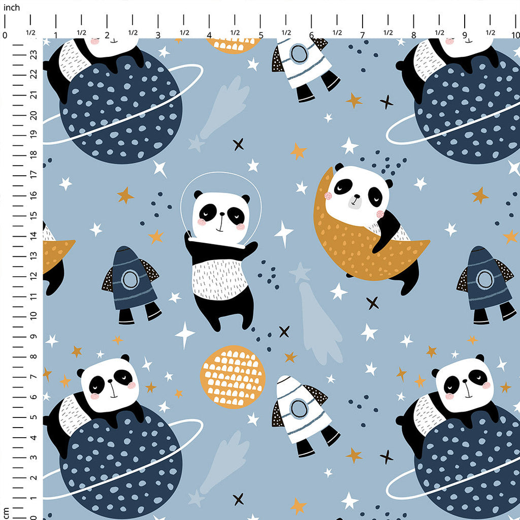 Pandas In Space Fabric