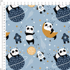 Pandas In Space Fabric
