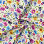 Pansies Cream Fabric