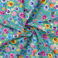 Pansies Teal Fabric