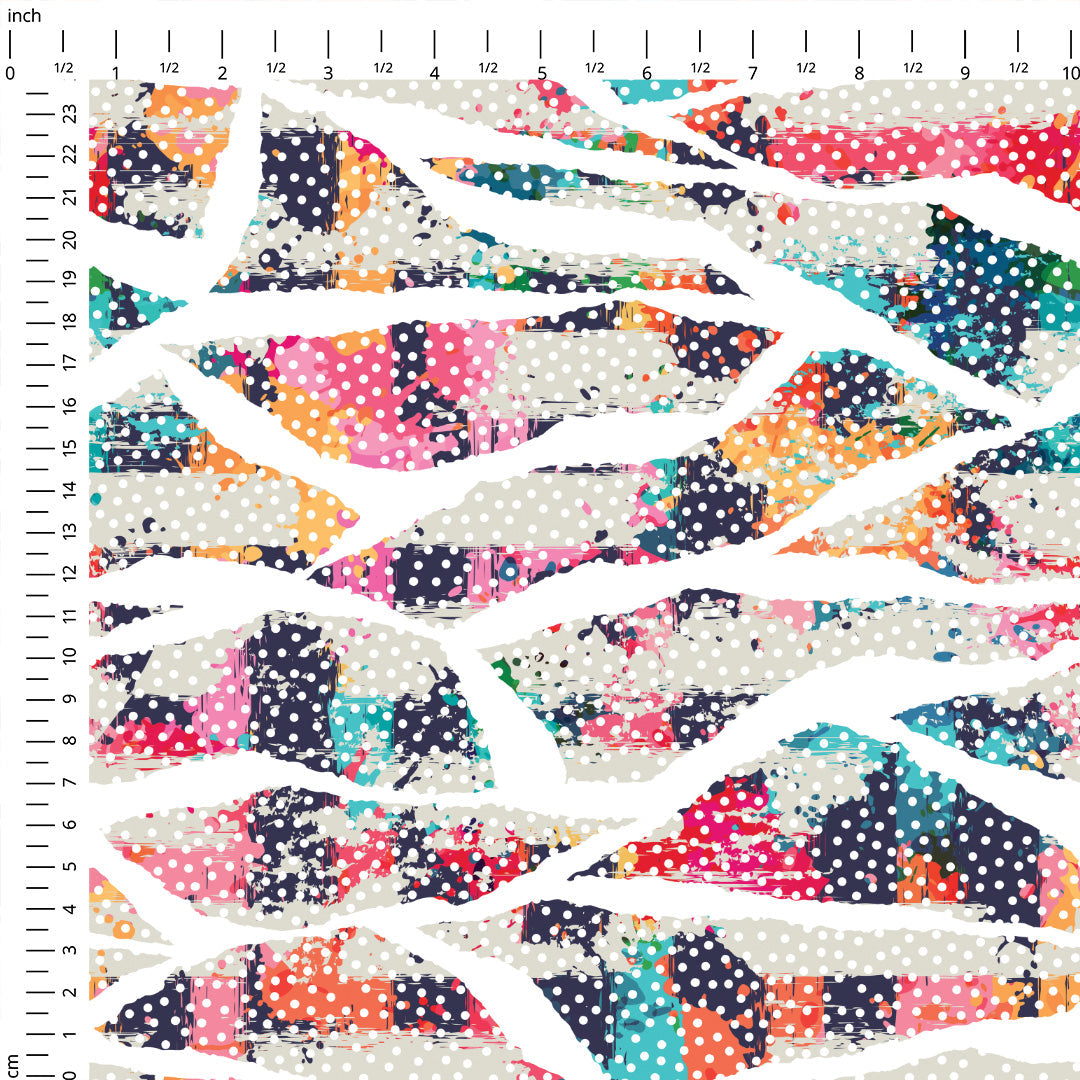Paper Collage Patchwork Fabric