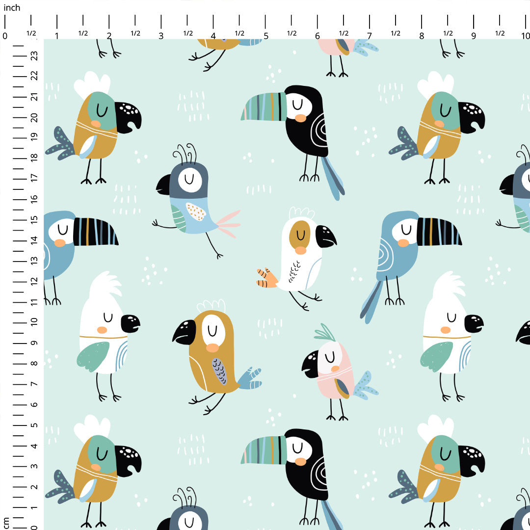 Parrots Mint Fabric