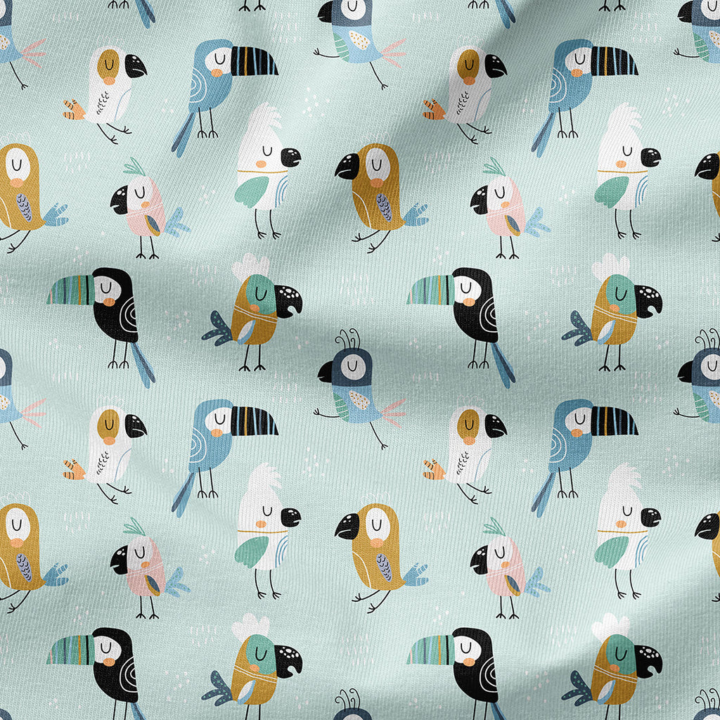 Parrots Mint Fabric