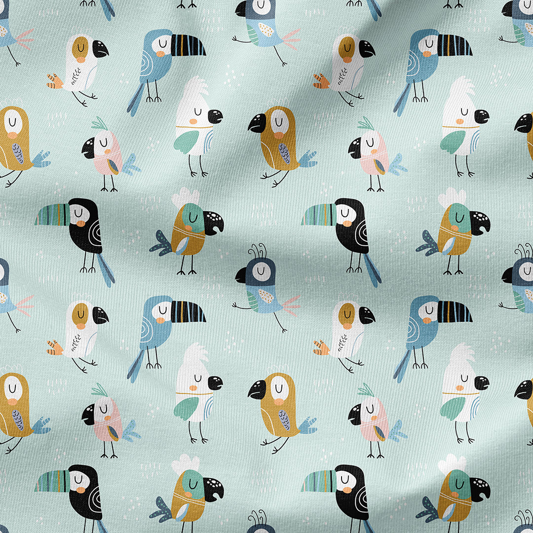 Parrots Mint Fabric