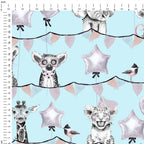 Party Animals Blue Fabric