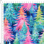 Pastel Christmas Trees Fabric