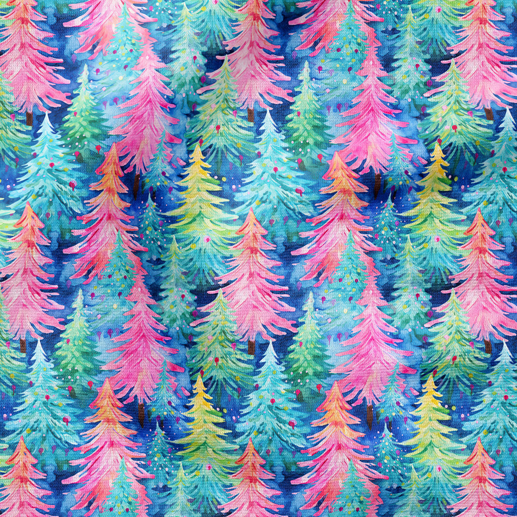 Pastel Christmas Trees Fabric