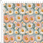 Pastel Daisy Embroidery Fabric