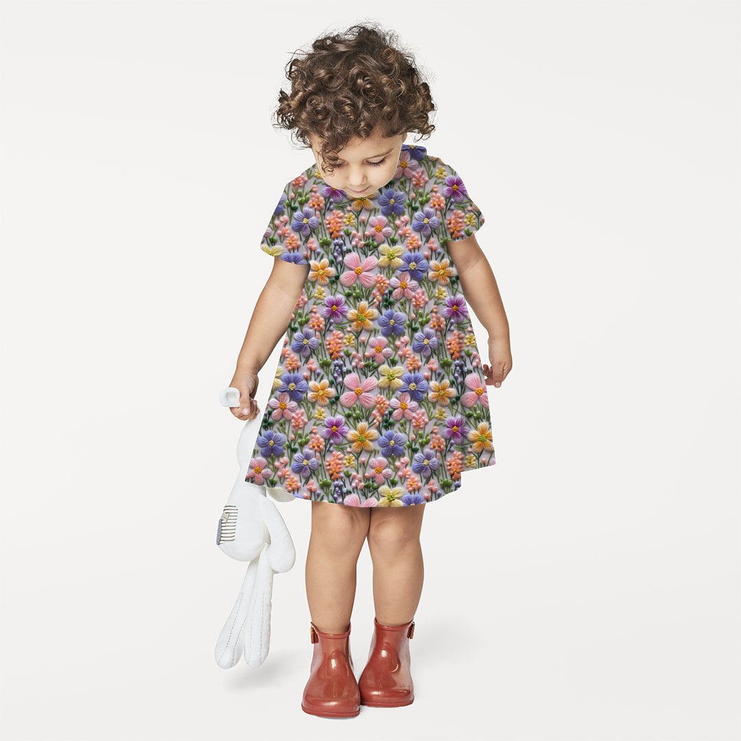 Pastel Floral Embroidery Fabric