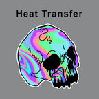 Neon Marble Skull Iron on fabric heat transfer DTF-68