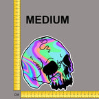 Neon Marble Skull Iron on fabric heat transfer DTF-68