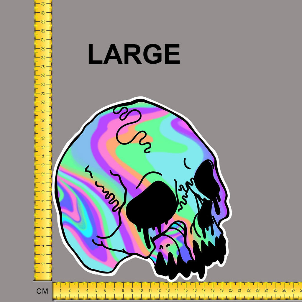 Neon Marble Skull Iron on fabric heat transfer DTF-68