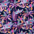 Navy Palm Trees Fabric
