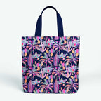 Navy Palm Trees Fabric