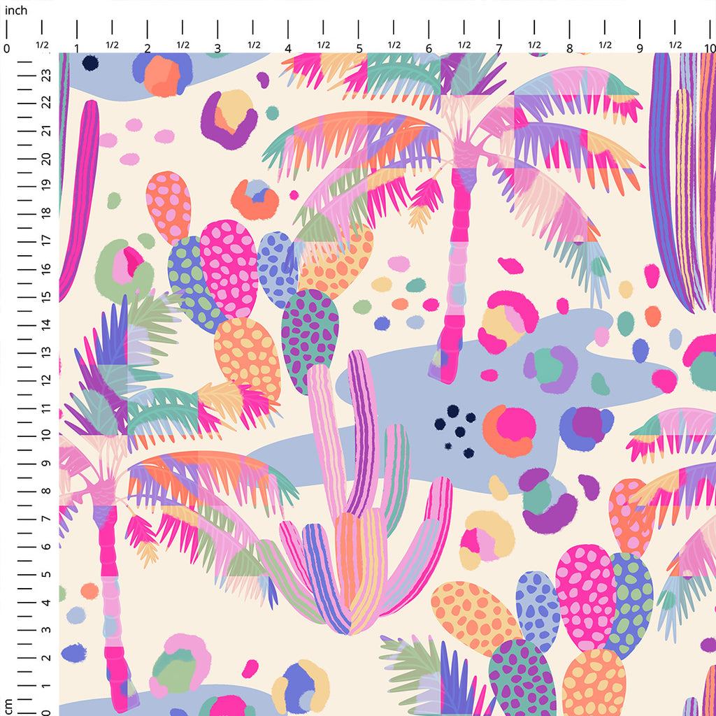 Pastel Palm Trees Fabric