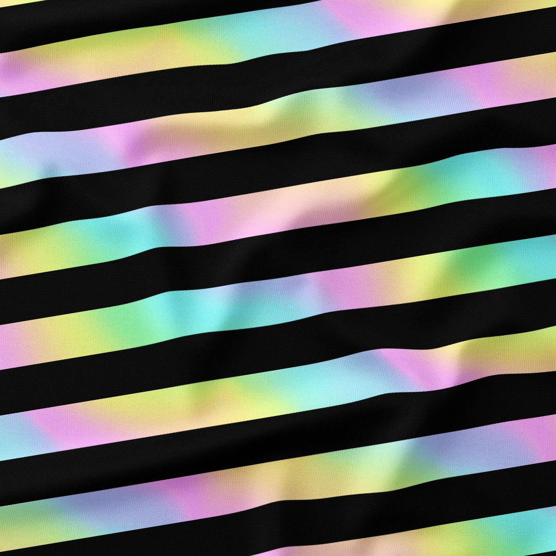 Pastel Poison Holo Stripes Fabric