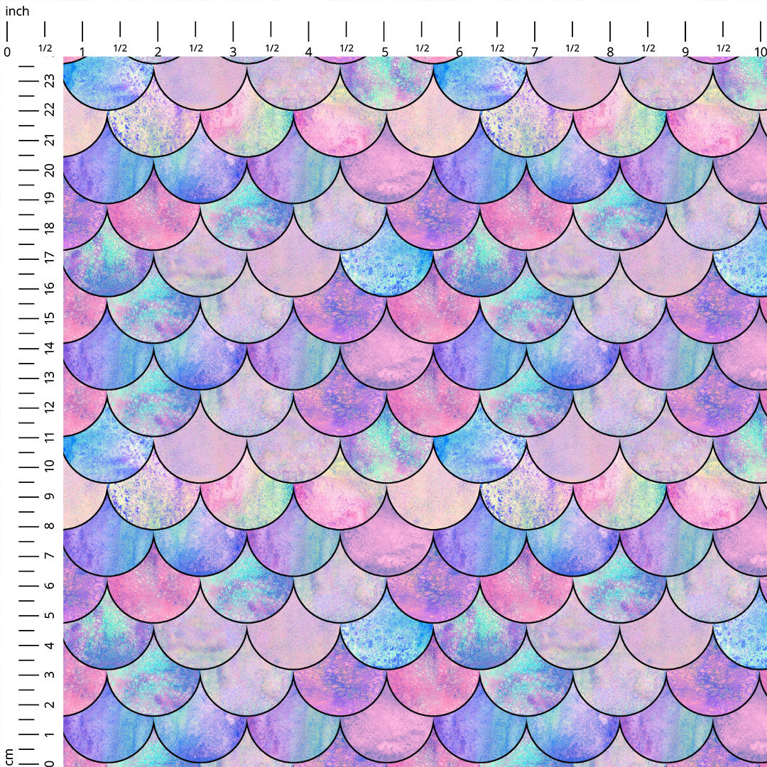 Pastel Mermaid Scales Fabric