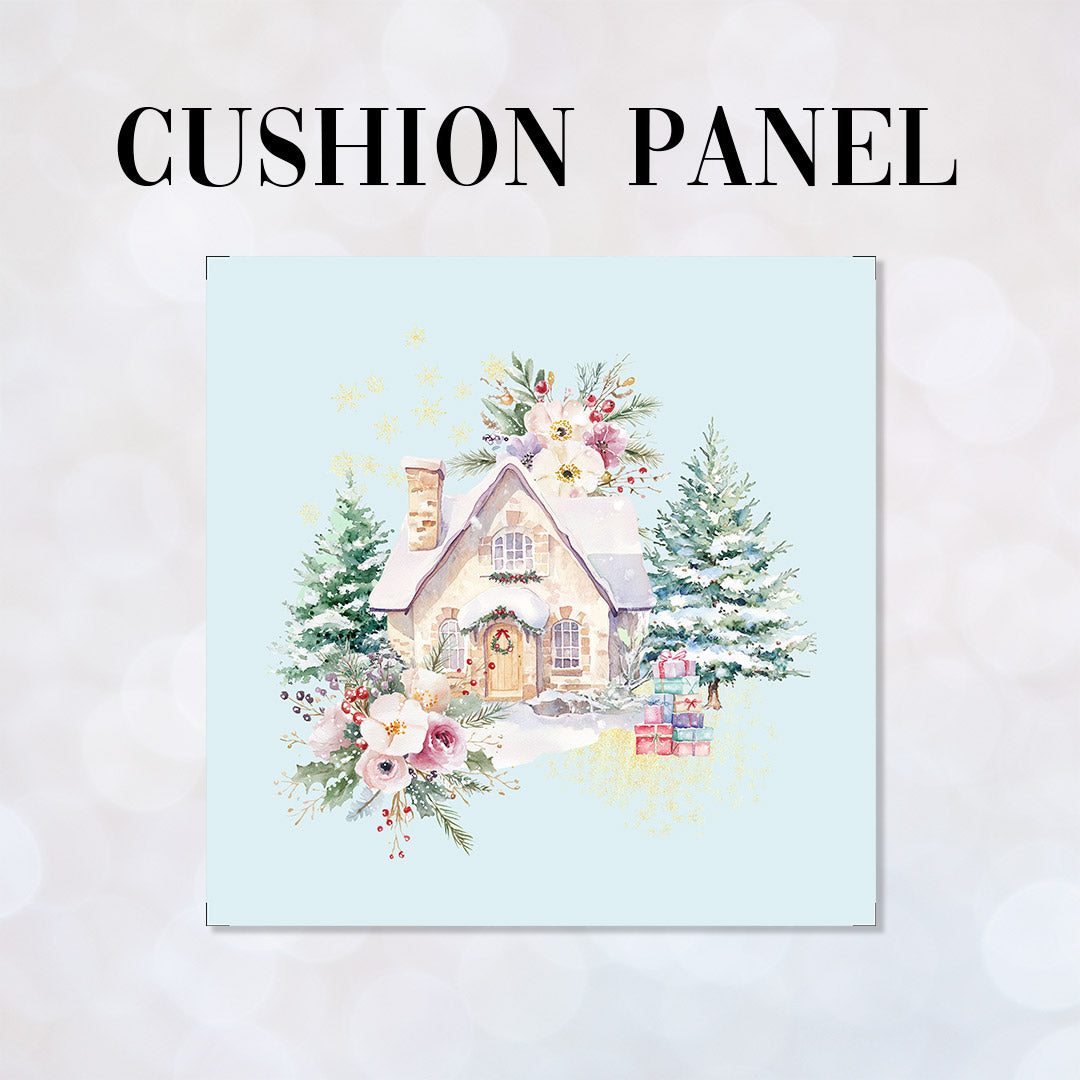 CUSHION Panel Pastel Winter Hut CP-800