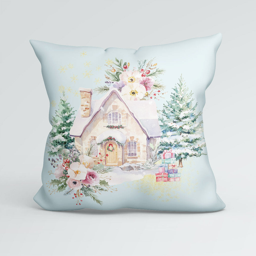 CUSHION Panel Pastel Winter Hut CP-800