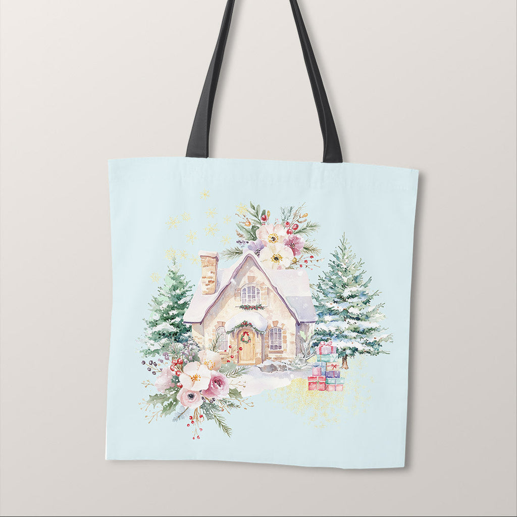 TOTE Panel Pastel Winter Hut Mint TP-837