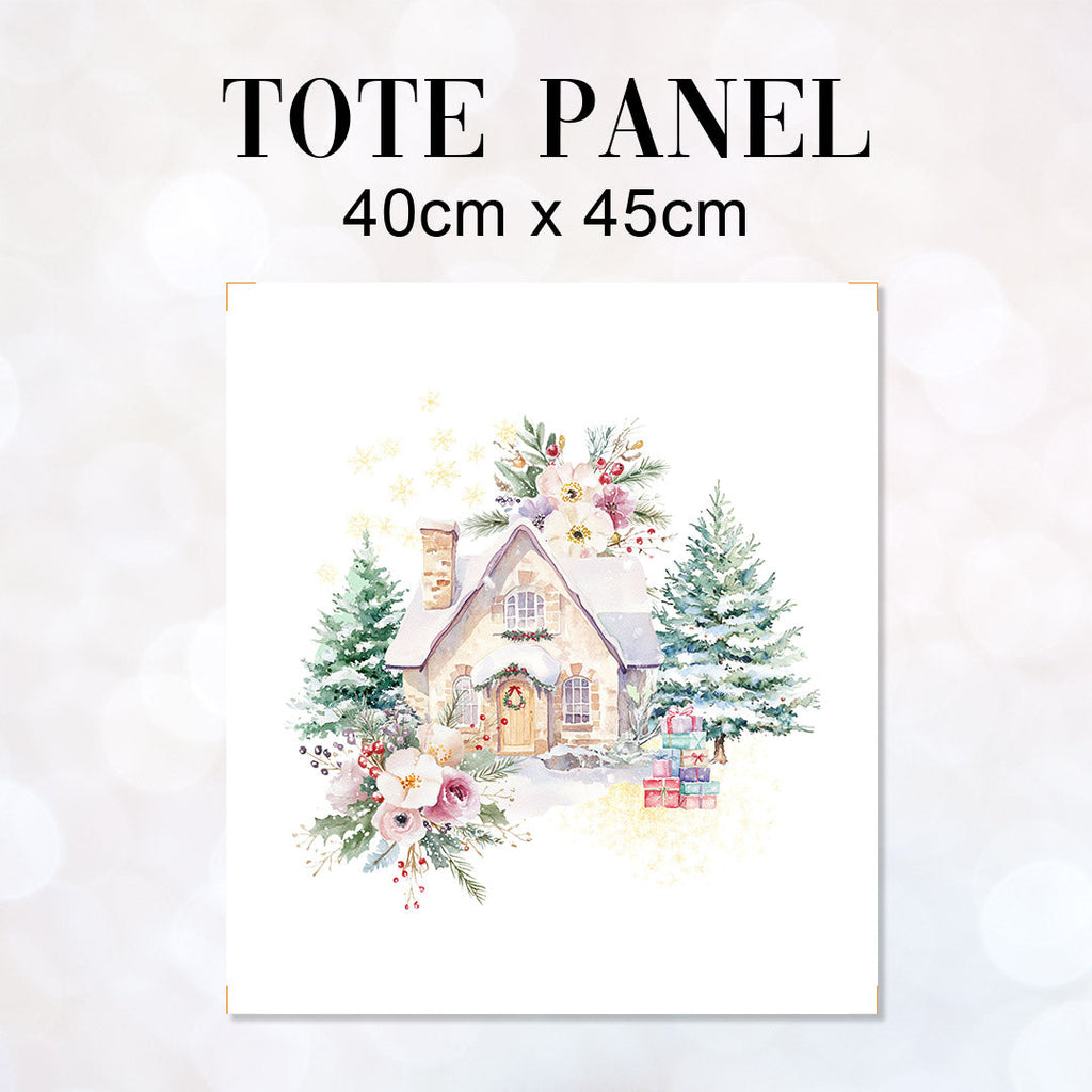TOTE Panel Pastel Winter Hut White TP-839