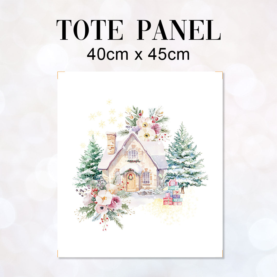 TOTE Panel Pastel Winter Hut White TP-839