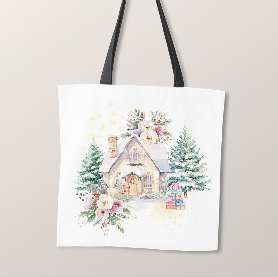 TOTE Panel Pastel Winter Hut White TP-839