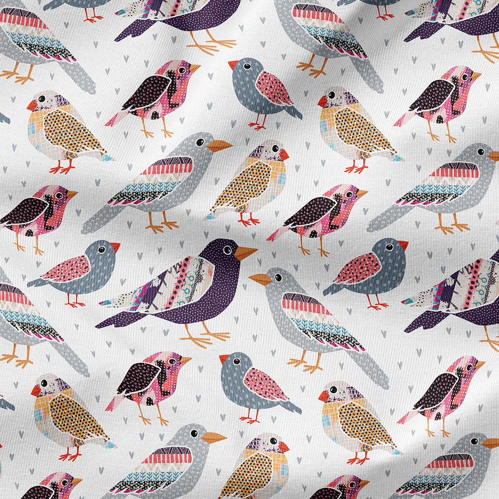 Patchwork Birds Fabric