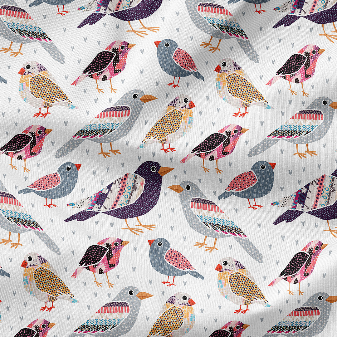 Patchwork Birds Fabric