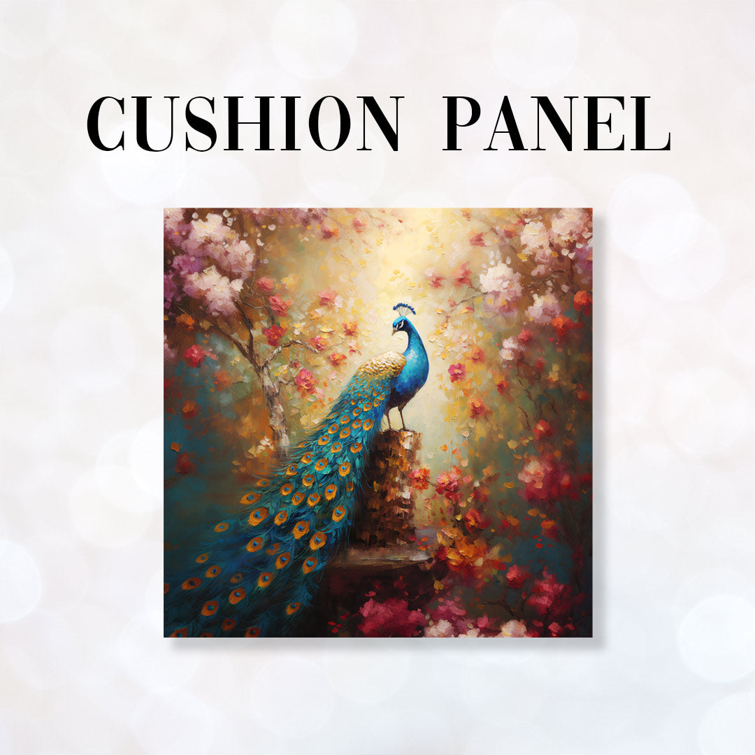 CUSHION Fabric Panel Peacock Painting
