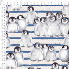 Penguins Stripes Fabric