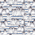 Penguins Stripes Fabric