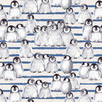 Penguins Stripes Fabric