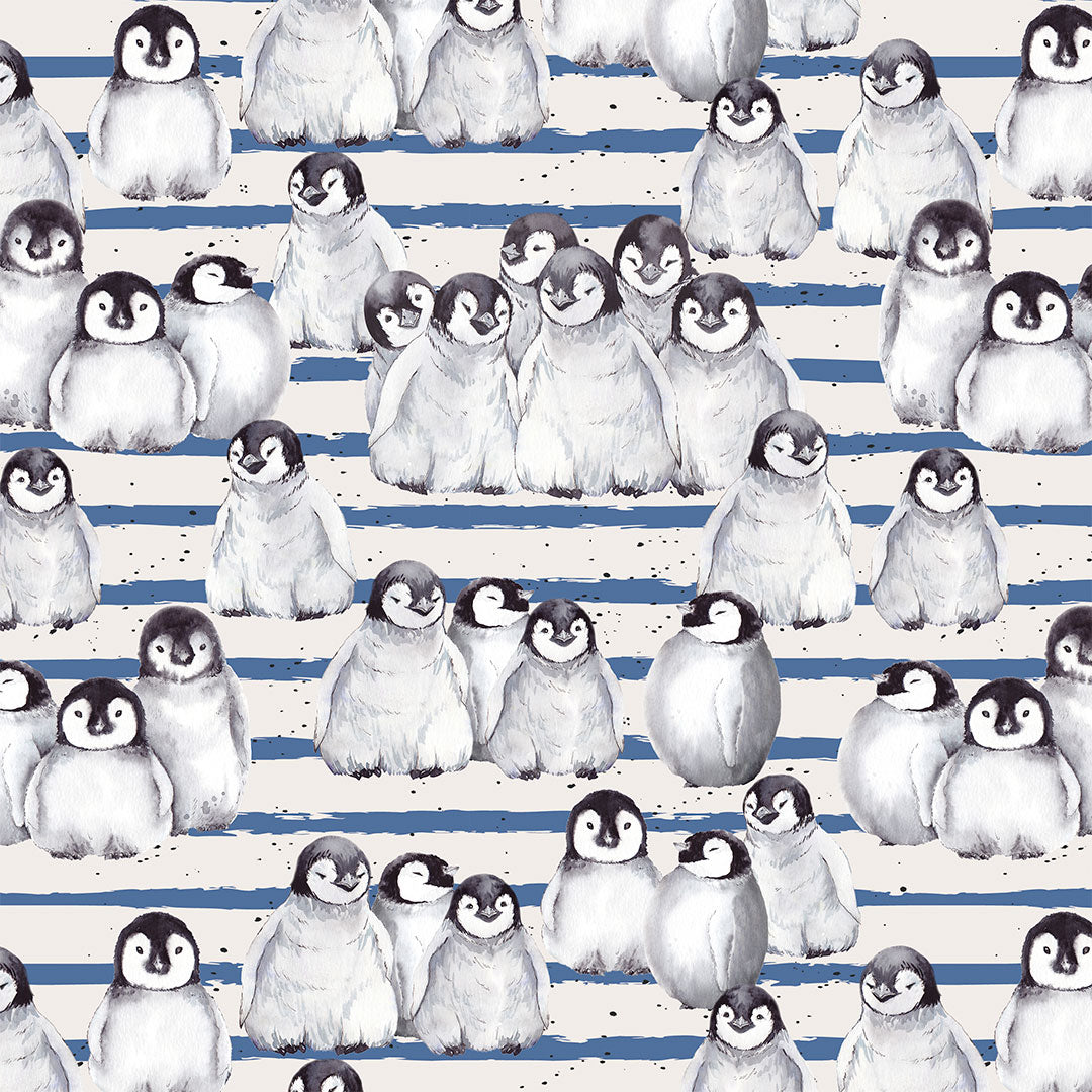 Penguins Stripes Fabric
