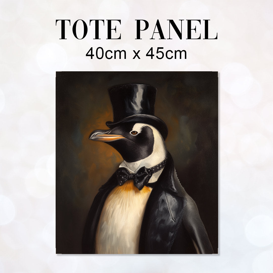 TOTE Fabric Bag Panel Penguin Gentelman TP-289