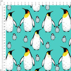 Penguins Mint Fabric