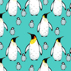 Penguins Mint Fabric