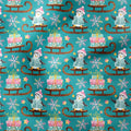Penguins Teal Fabric