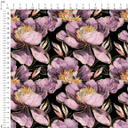 Peonies On Black Fabric