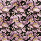 Peonies On Black Fabric